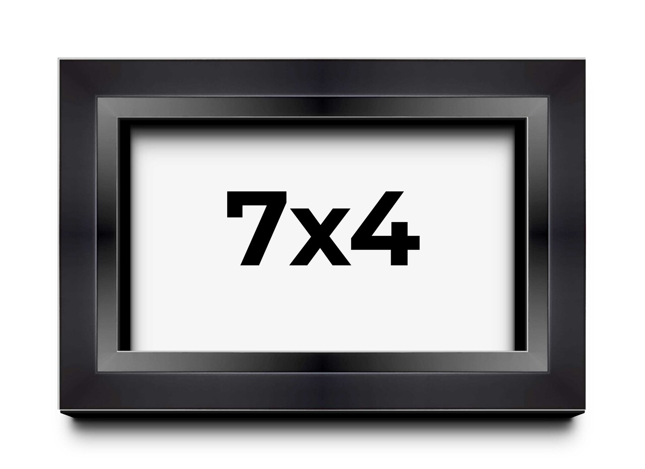 Photo Size Minimalist Shadow Box Black Picture Frame - UV Acrylic, Backing, Hanging Hardware